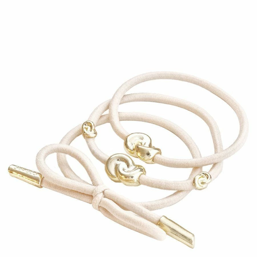 Corinne Hair Tie Metal Details 3-pack Cream 3pcs 1 Corinne Hair Tie Metal Details 3-pack Cream 3pcs