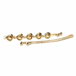 Corinne Hair Slider 5 Knots & Plain 2-pack Gold 2pcs