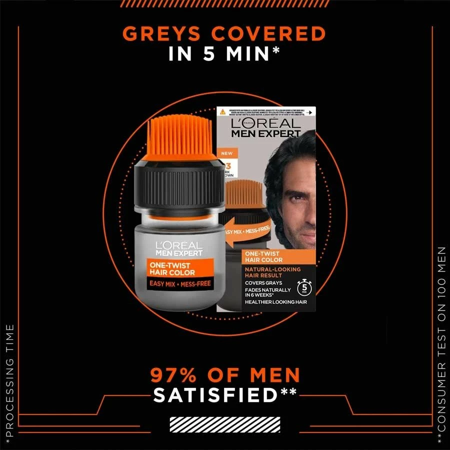 L’Oréal Paris L'Oréal Paris Men Expert One-Twist Hair Color 03 Dark Brown 6 L’Oréal Paris L'Oréal Paris Men Expert One-Twist Hair Color 03 Dark Brown - Bilde 6